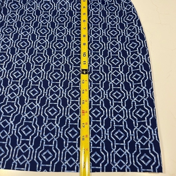 J. McLaughlin Halle Reversible Scuba Blue Queen Palm Rattan Pencil Skirt XS - Picture 10 of 12
